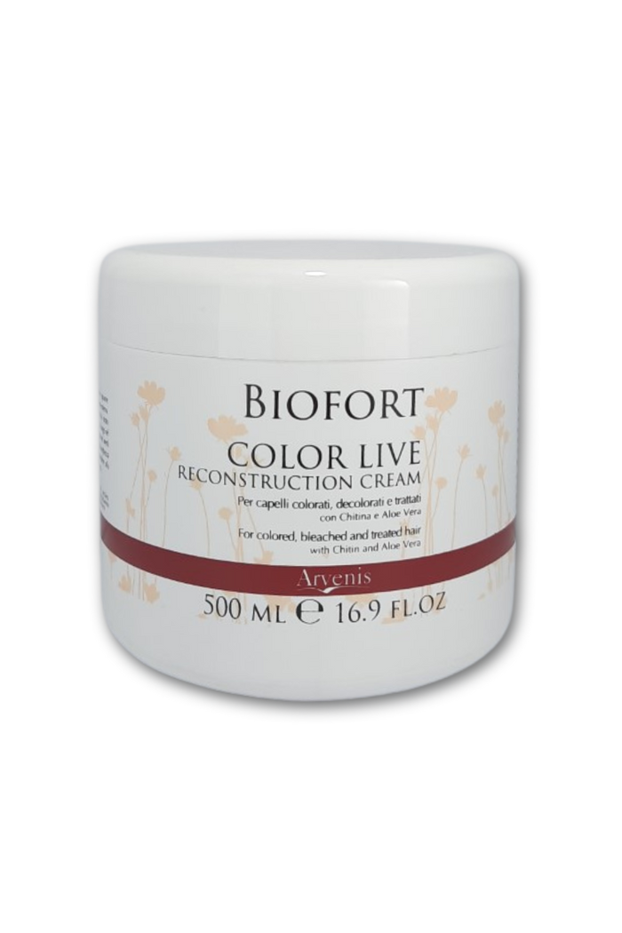 Crema ristrutturante ideale per capelli colorati, decolorati e trattati. Color Live Reconstruction Cream.