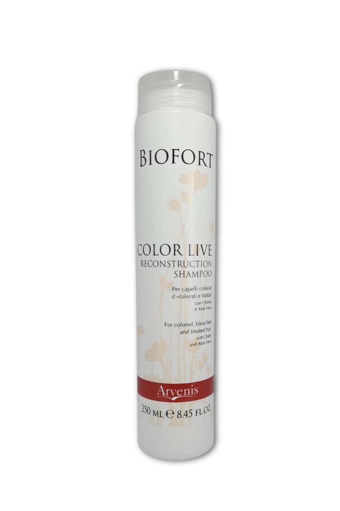 Shampoo ideale per capelli colorati, decolorati e trattati. Color Live Reconstruction Shampoo.
